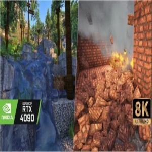 Mod adiciona física realista a Minecraft usando uma RTX 4090 em 8K