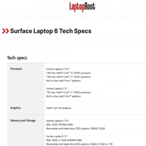 "Surface Laptop 6: Leaked Specifications and Features Revealed by