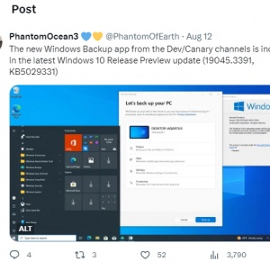 Microsoft Introduces New Windows Backup App for Older Windows 10 Operating System