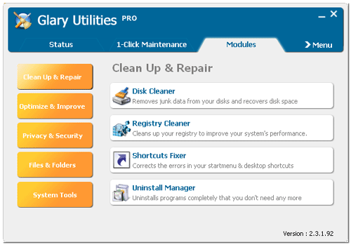 Glary Utilities v5.183 (올인원 시스템 최적화)